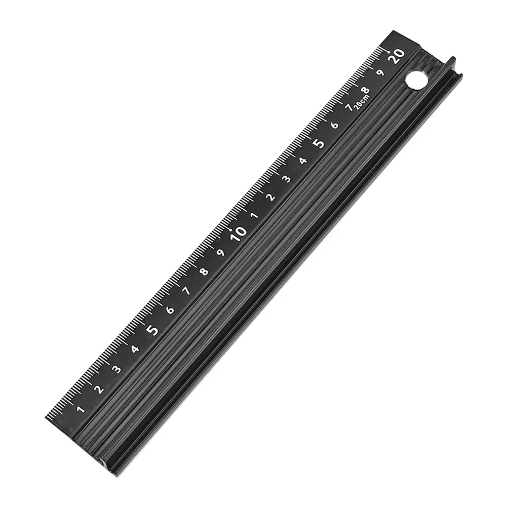 Aluminum Alloy Protective Ruler Non Slip Straight Ruler Woodworking Cutting Tool