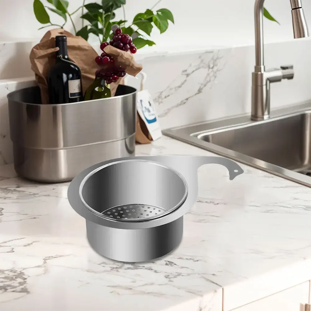 Stainless Steel Swan Sink Strainer Basket Kitchen Sink Garbage Filter Swan Dry And Wet Separation Hook Drain Rack
