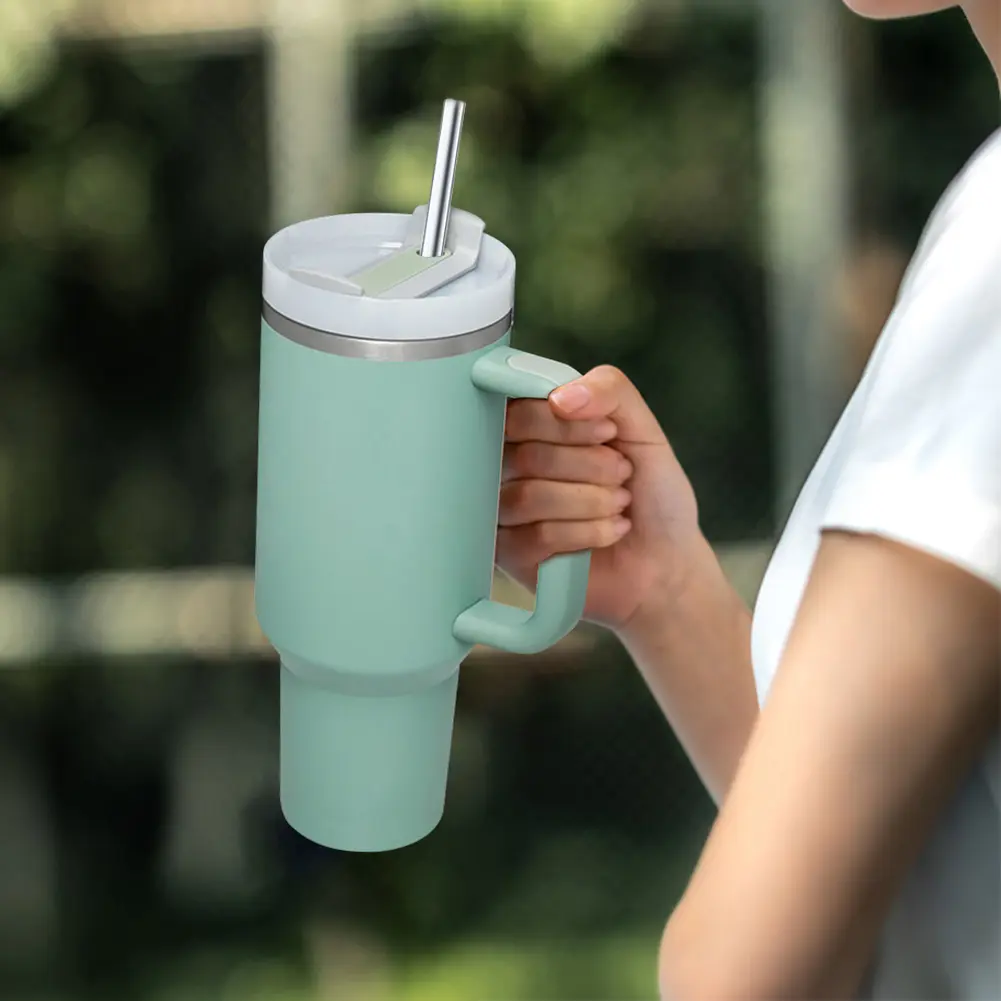 4Pcs Stainless Steel Straw with Straw Brush Replacement Straw Long Straws for Stanley 40oz Cup Accessories