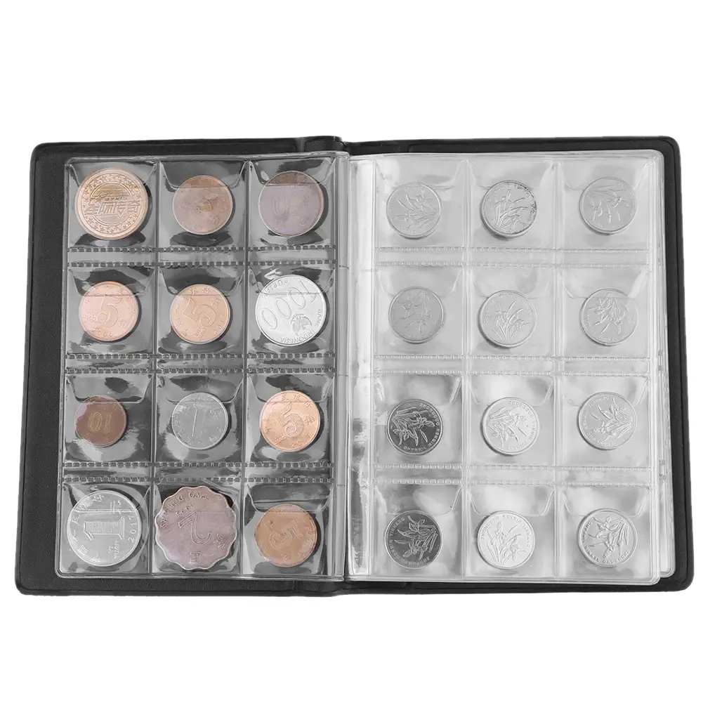 120 Pockets Coins Collection Book Special Design PVC Commemorative Coin Holders Smooth Transparent Durable Household Accessories