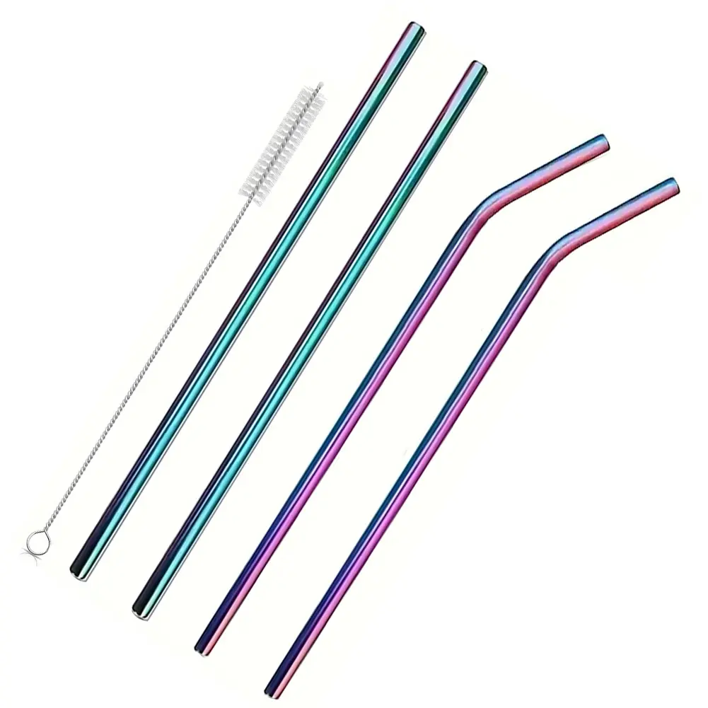 4Pcs Stainless Steel Straw with Straw Brush Replacement Straw Long Straws for Stanley 40oz Cup Accessories