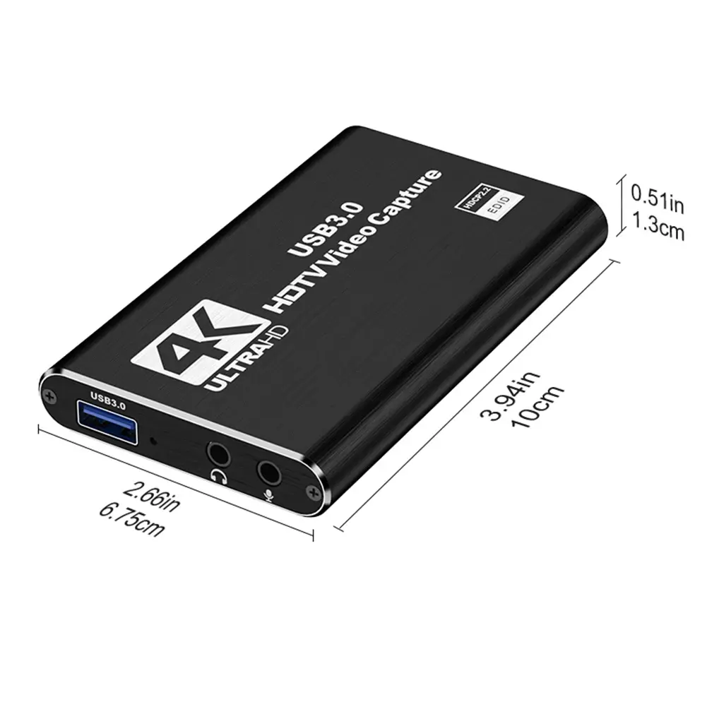 Video Capture Card Box 4K HDMI-Compatible Capture Card 4K 60Hz 30Hz 1080P 60FPS for Streaming for PS4 PC Game Capture Card