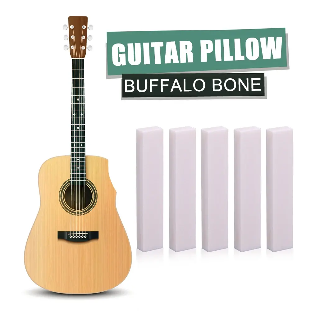 3/5/10Pcs Blank Bone Nut Saddle for Guitar Bass Bridge Instrument Parts Accessories Replacement Buffalo Bone Nuts