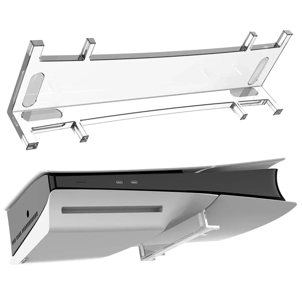 For PS5 Slim Stand Accessories Horizontal Bracket Holder Transparent Desktop Base for Playstation 5 Slim Drive&Digital ver