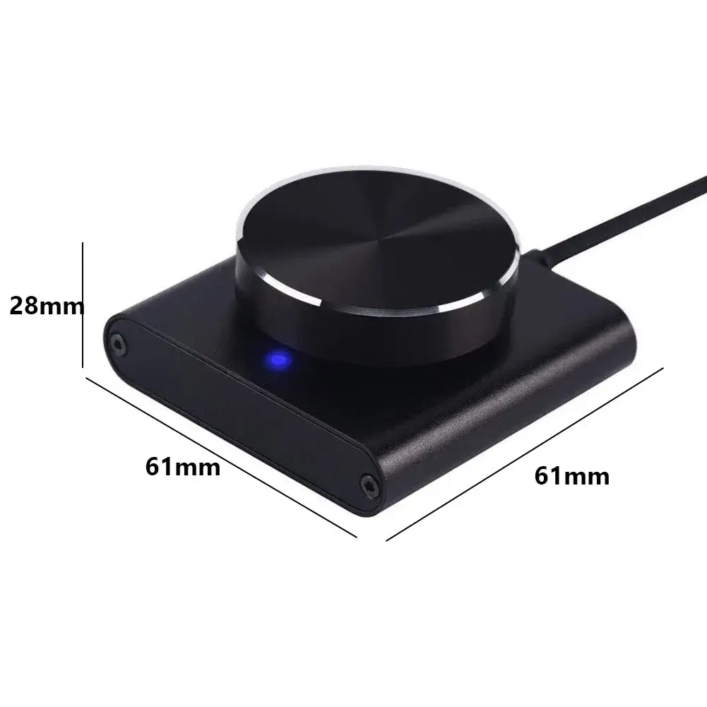 USB Volume Control Knob Audio Controller with Play/Pause/Back/Forward Volume Control Adjuster with USB Cable for Windows/Mac Os