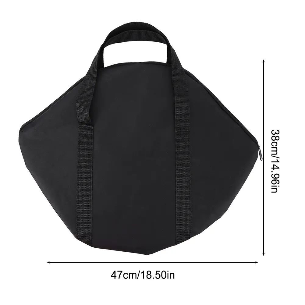 Camping Frying Pan Bag with Handle 600D Oxford Camping Cookware Organizer Wear-Resistant Waterproof Outdoor BBQ Tool for Kitchen