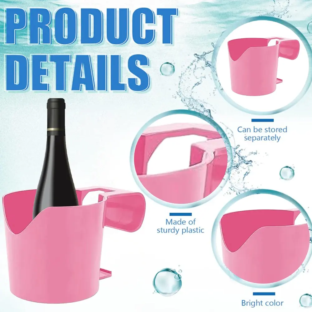 Swimming Pool Water Cup Hanger Reusable Cup Holder Storage Rack Beverage Drinks Beer Container Storage Shelf Tool for Pool Party