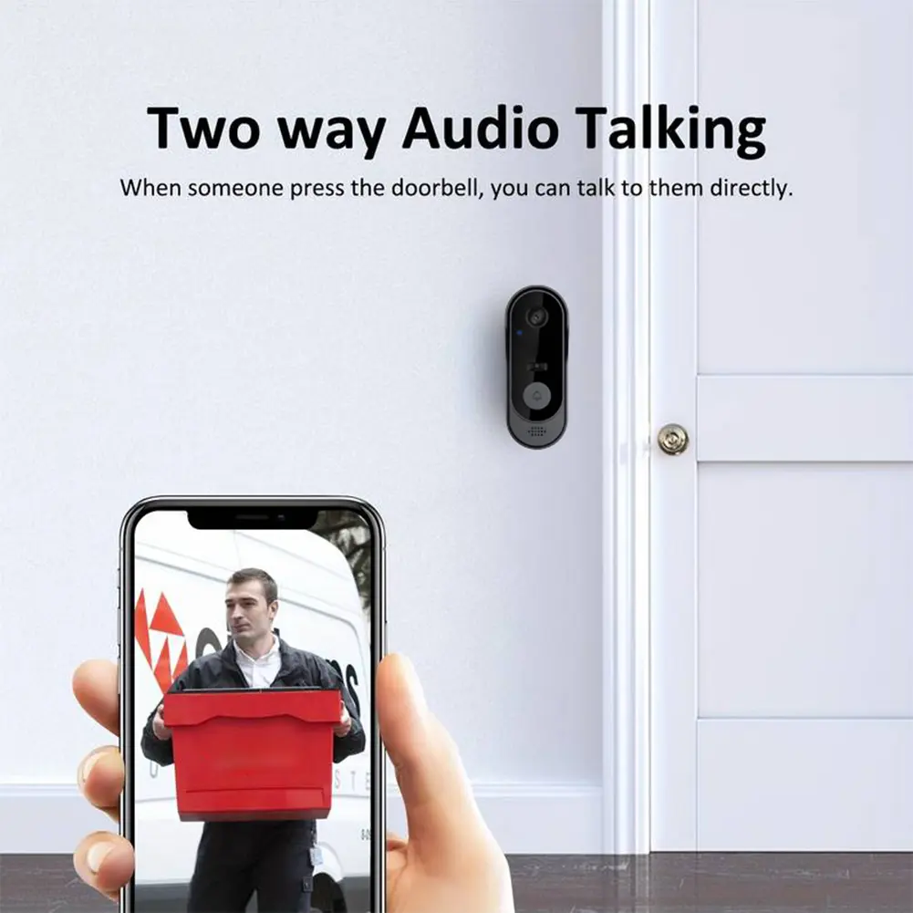 Wireless Video Doorbell Smart Visual Intercom Doorbell Night Vision Outdoor Phone Door Bell for Villa Home Office Apartment