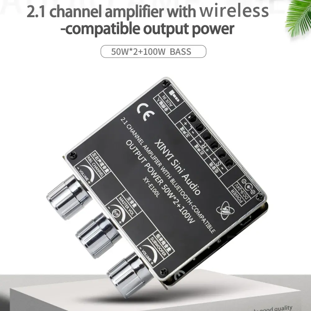 XY-E100L 50Wx2+100W Bluetooth 5.1 2.1 Channel Subwoofer Amplifier Board App Control Pure HiFi Sound Quality Class-D Amp Board