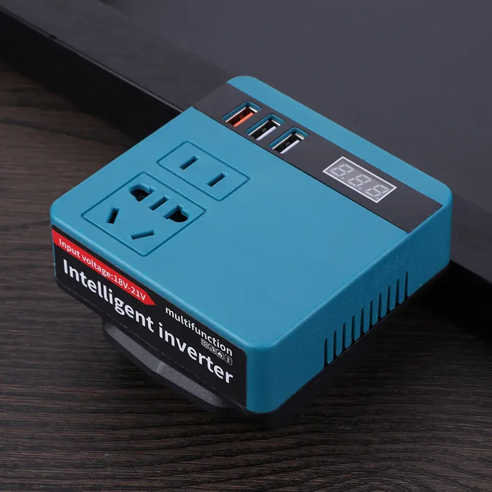 120W Lithium Battery Inverter DC 18-21V To AC 220V Electric Tool Battery Inverter Power Inverter Fit for DeWalt Makita Milwaukee