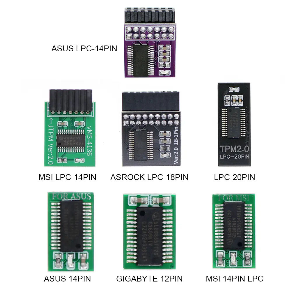 TPM 2.0 Encryption Security Module Remote Card Supports Version 2.0 12 14 18 20-1pin Pin Support Multi-brand Motherboard