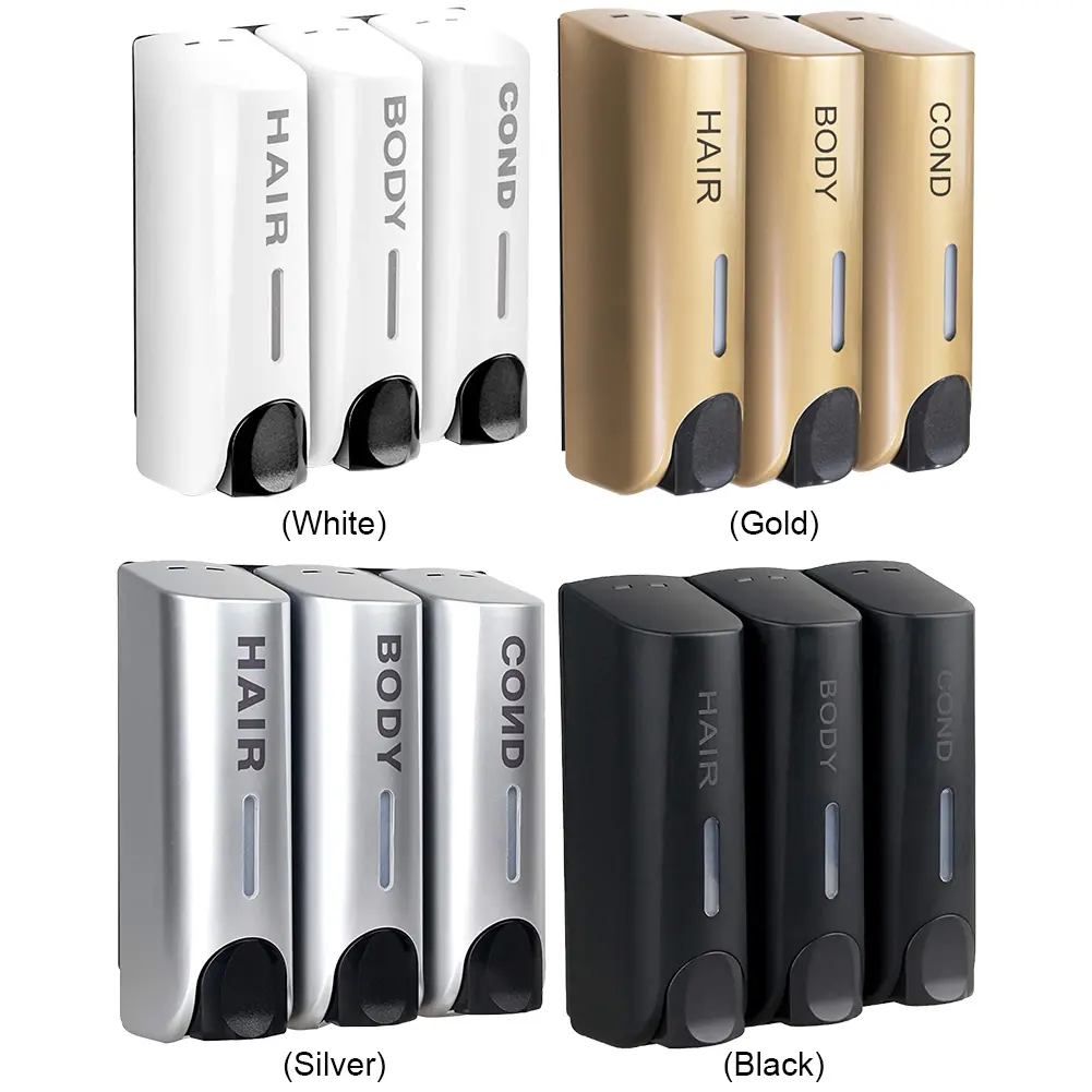 Triple 350ml Body Wash Dispenser Multi-Purpose Wall-Mount Washing Lotion Soap Container Heat-Resistant for Bathroom Accessories