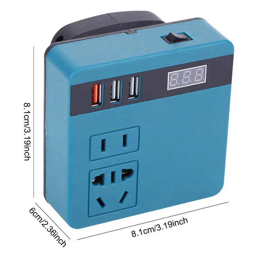 120W Lithium Battery Inverter DC 18-21V To AC 220V Electric Tool Battery Inverter Power Inverter Fit for DeWalt Makita Milwaukee