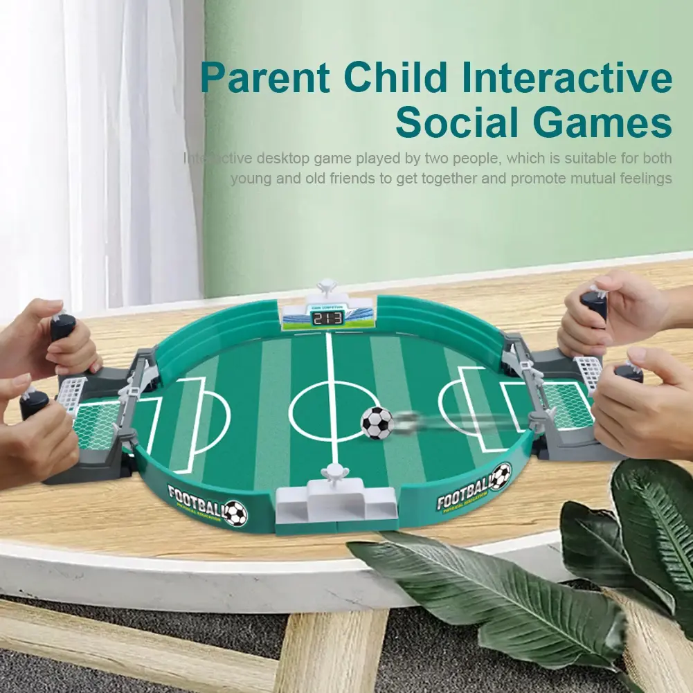 Mini Interactive Soccer Game Plastic Tabletop Competitive Soccer Games Portable Real Football Field Games for Kids Holiday Toys