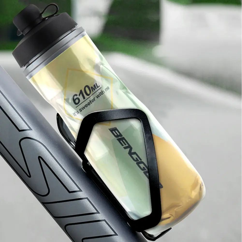 610ml Insulated Bike Water Bottle Leak-Proof Squeeze Sports Bottle Keep Water Cooler Cycling Water Bottle for Outdoor Fitness
