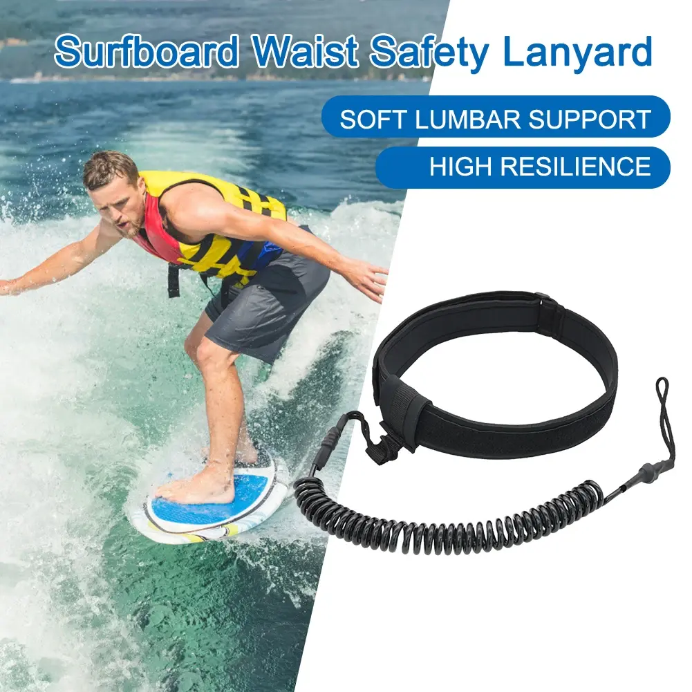Surfboard Leash Surfboard Waist Rope Surfing Leash TPU Spring Rope Waist Belt Surfing Waist Rope for Standup Paddle Board