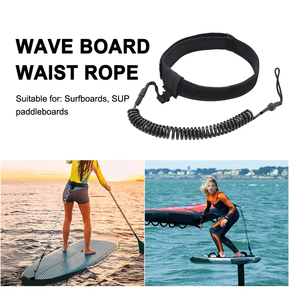 Surfboard Leash Surfboard Waist Rope Surfing Leash TPU Spring Rope Waist Belt Surfing Waist Rope for Standup Paddle Board