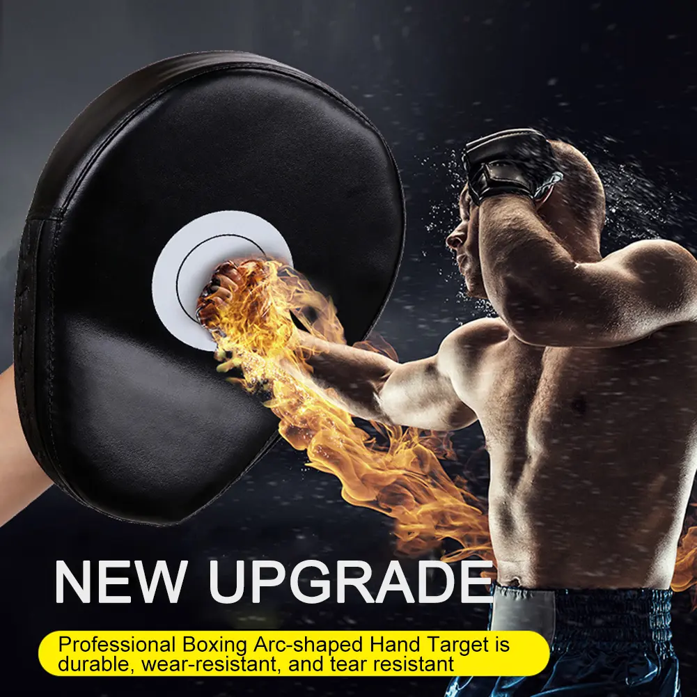 Curved Boxing Hand Target PU Leather 5-Finger Hand Target Breathable Curved Punching Mitts Boxing Pads for Martial Arts Training