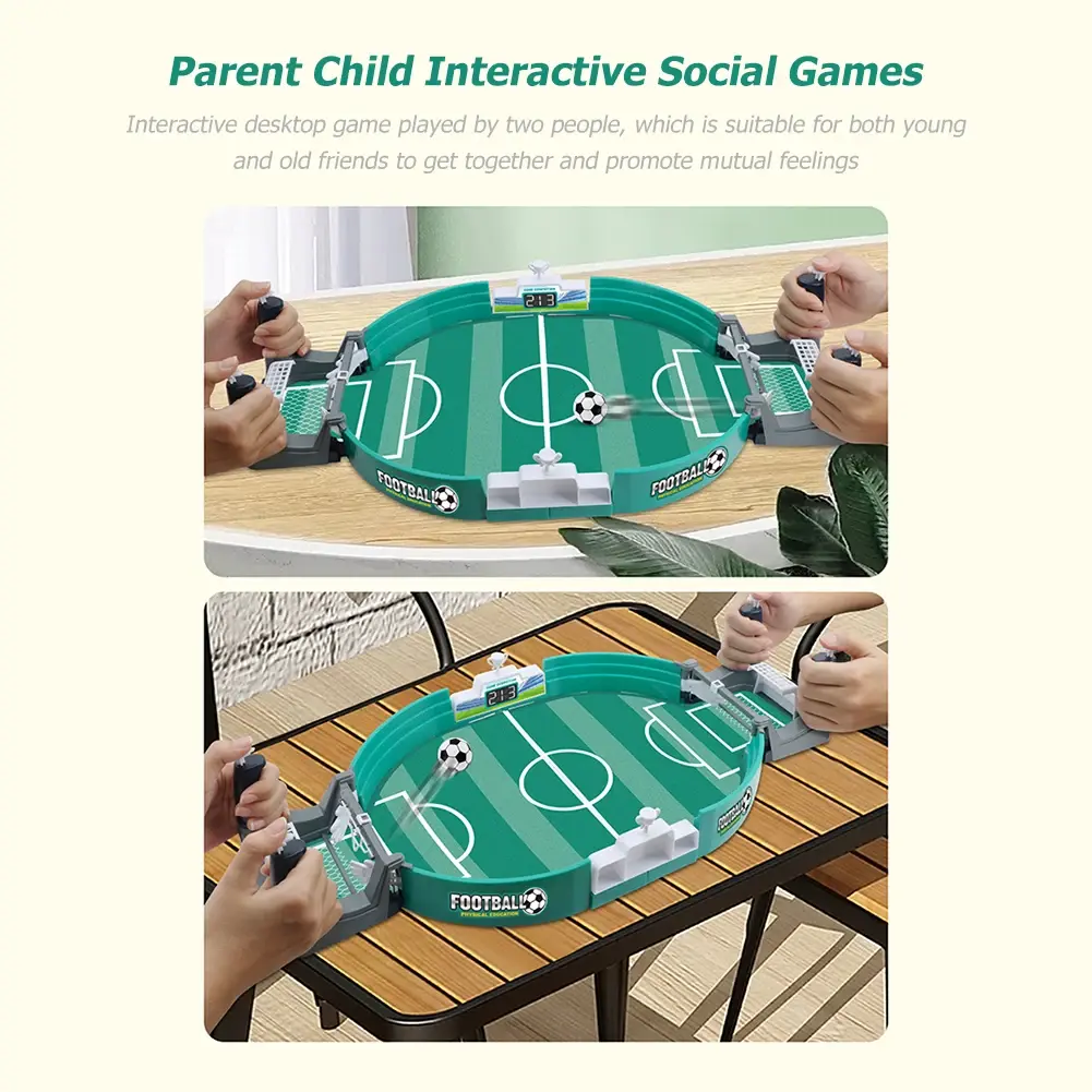 Mini Interactive Soccer Game Plastic Tabletop Competitive Soccer Games Portable Real Football Field Games for Kids Holiday Toys