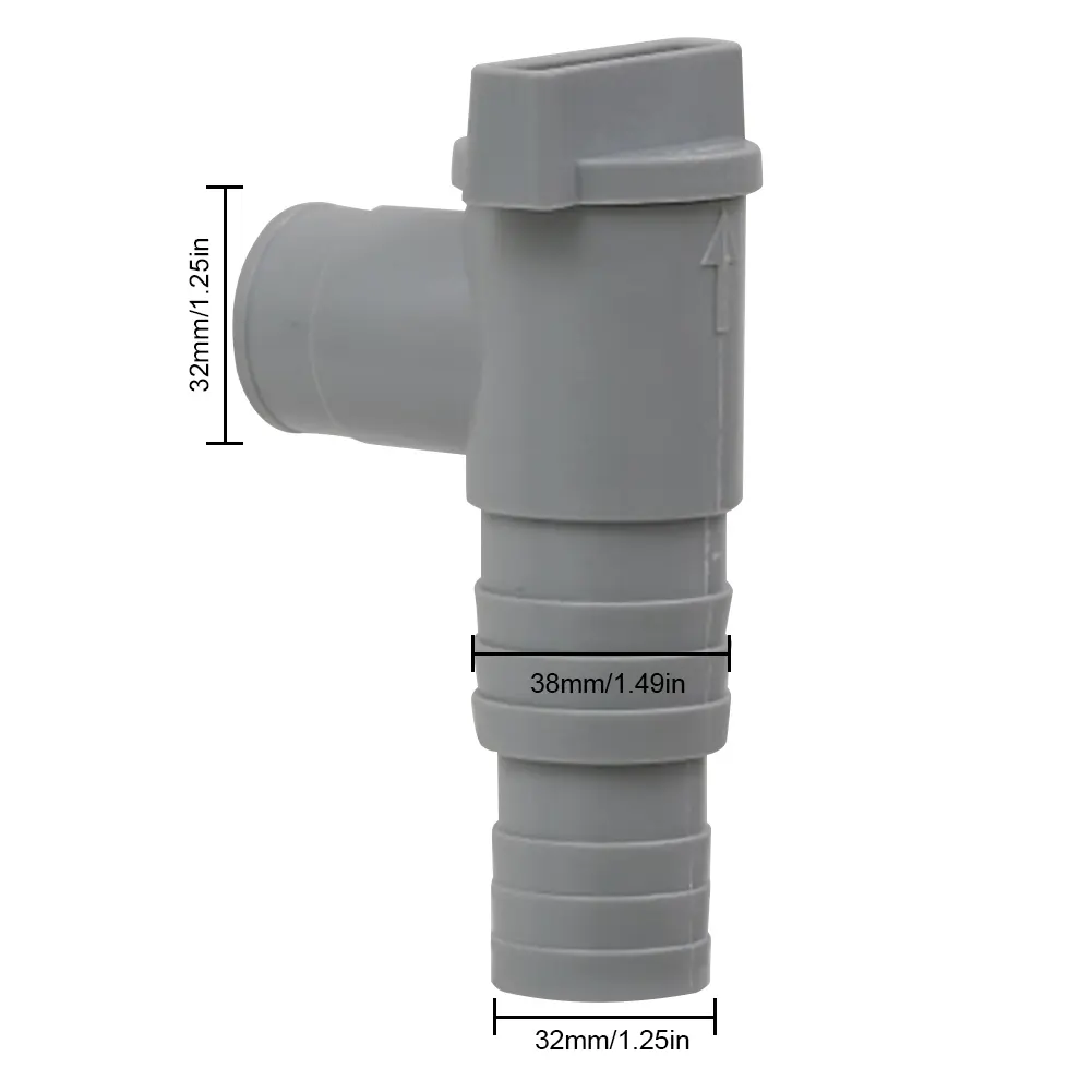 PVC Pool On/Off Plunger Valve Durable 32mm Pool Pump Adapter Leak Proof Sealed Replacement for Outdoor Equipment Parts