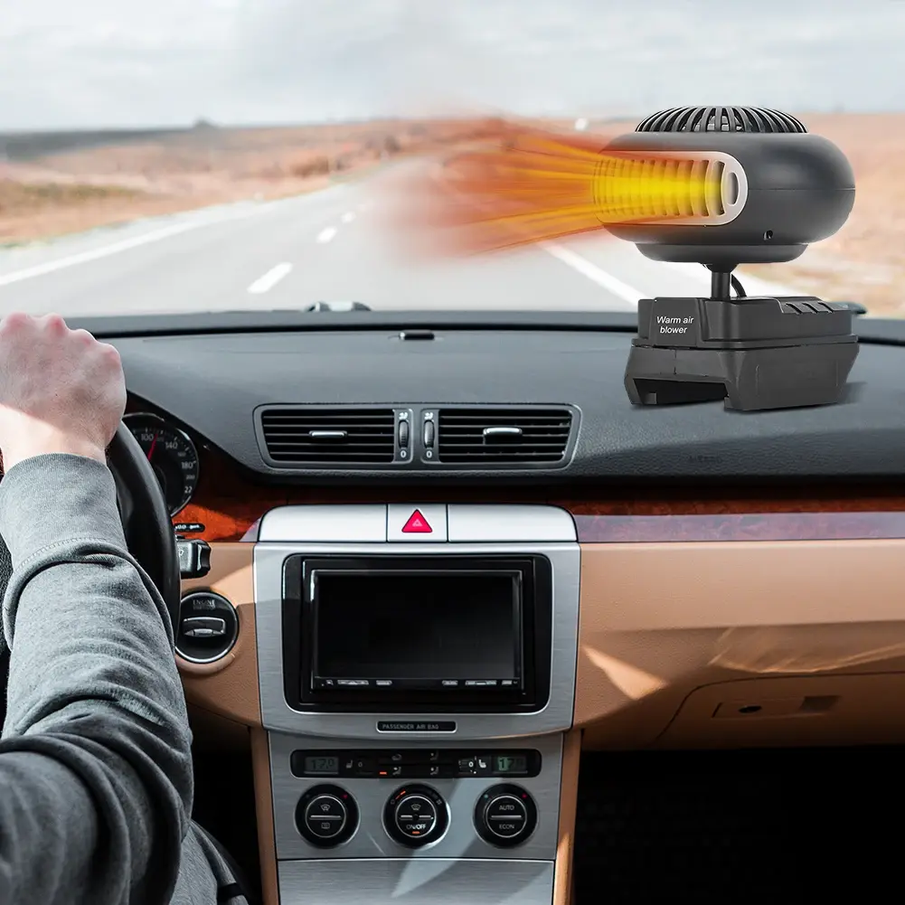 170W Car Heater Winter Fast Heating 20V Electric Heated Fan Battery Powered Thermostat Space Heater Windshield Defrosting