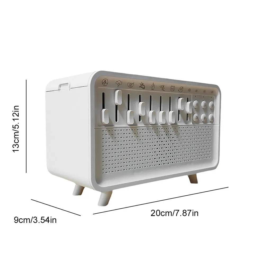 Portable White Noise Bluetooth Speaker Sleep Aid Night Light Humidifier All-in-one Machine 8 Goup Nature Sounds Stereo Soundbox