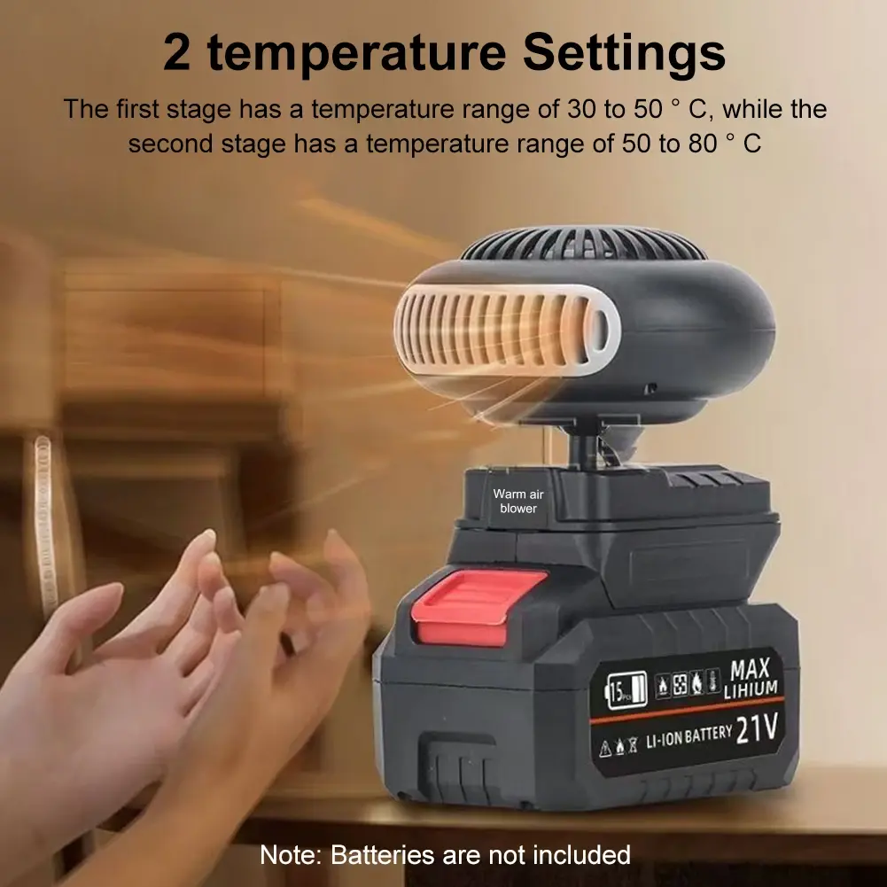 170W Car Heater Winter Fast Heating 20V Electric Heated Fan Battery Powered Thermostat Space Heater Windshield Defrosting