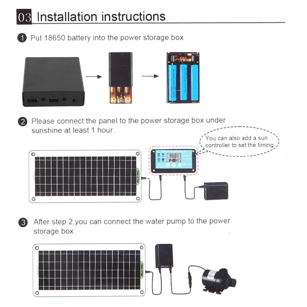12/18V 30W Solar Power Panel Water Pump Garden Decoration Mini Solar Panel Pump Watering System Energy Saving Kits for Fish Tank