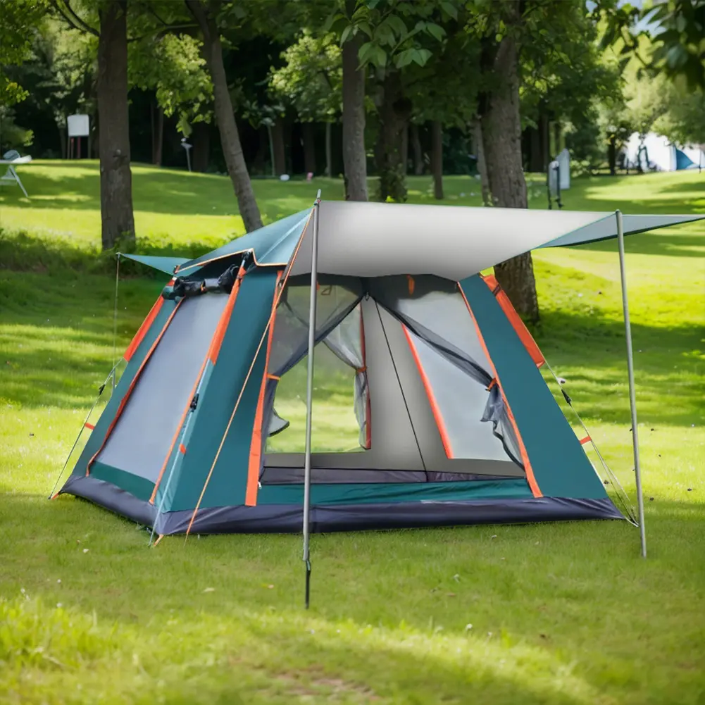 Automatic Quick Open Tent with Canopy Automatic Camping Tent Sun-Protection Beach Travel Tent for Family 3-4/4-6 People