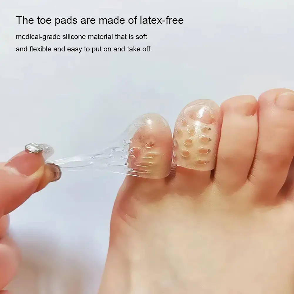 2pcs Toe Covers Breathable Silicon Resin Toe Caps Cover Protectors Elasticity Anti-Friction Transparent Sweatproof for Men Women