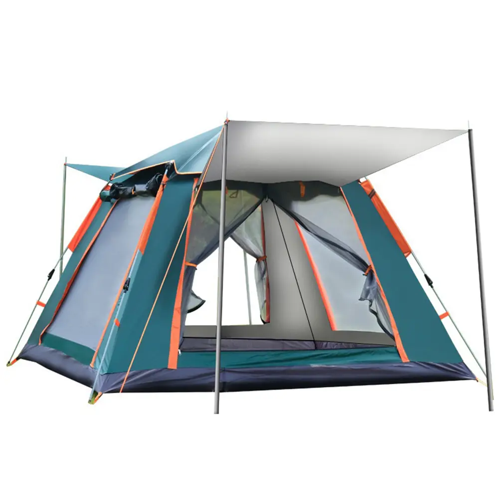 Automatic Quick Open Tent with Canopy Automatic Camping Tent Sun-Protection Beach Travel Tent for Family 3-4/4-6 People