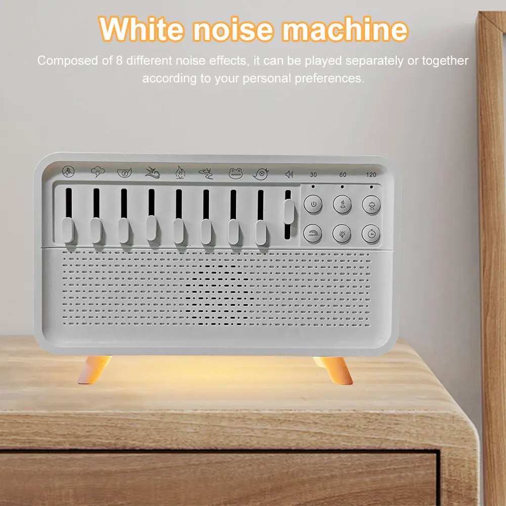 Portable White Noise Bluetooth Speaker Sleep Aid Night Light Humidifier All-in-one Machine 8 Goup Nature Sounds Stereo Soundbox