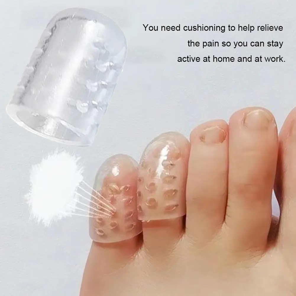 2pcs Toe Covers Breathable Silicon Resin Toe Caps Cover Protectors Elasticity Anti-Friction Transparent Sweatproof for Men Women