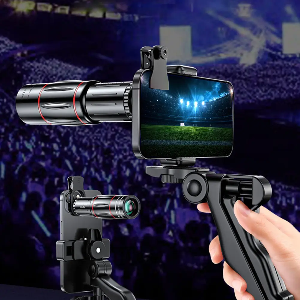 18/28/36X Mobile Phone Camera Lens Clip-On Zoom HD Telescope Lens Universal Optical Telescope Lens for Camping Hunting Sports