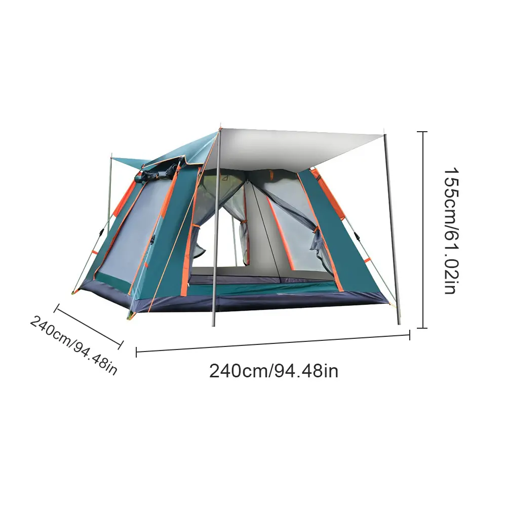 Automatic Quick Open Tent with Canopy Automatic Camping Tent Sun-Protection Beach Travel Tent for Family 3-4/4-6 People