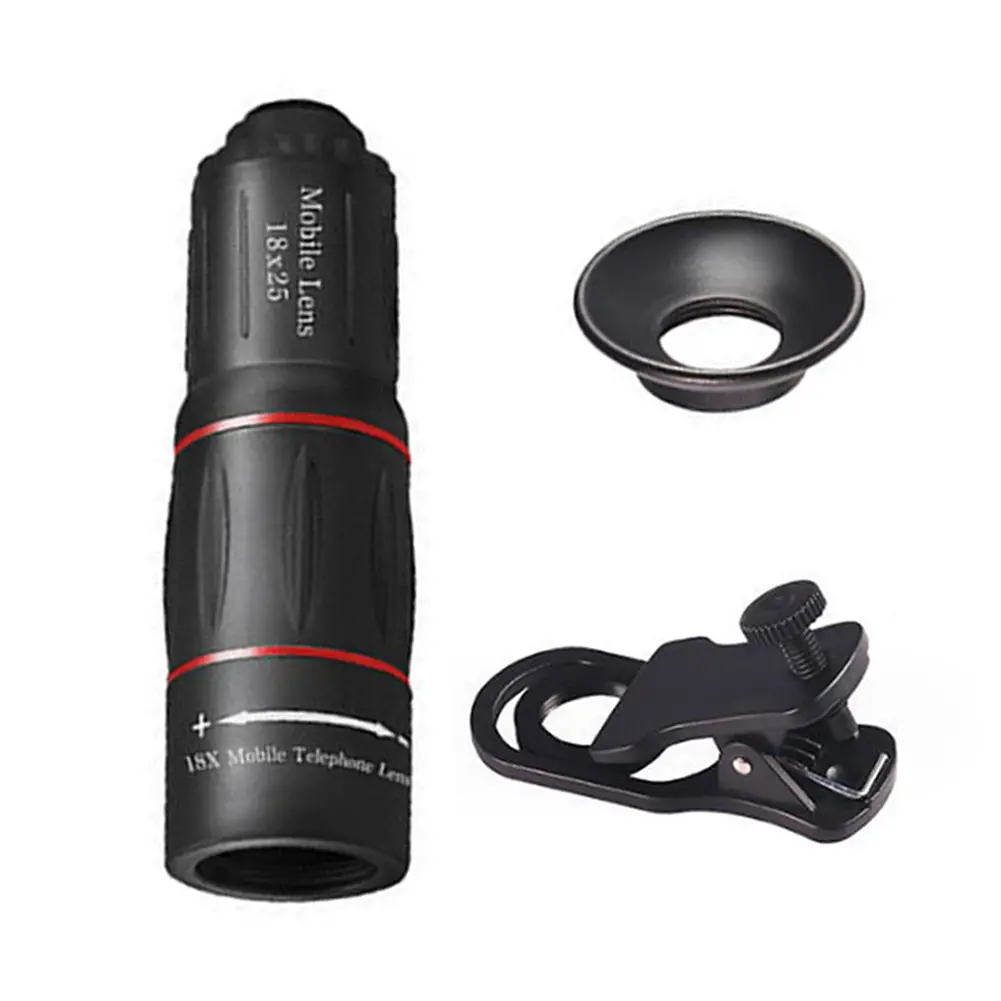 18/28/36X Mobile Phone Camera Lens Clip-On Zoom HD Telescope Lens Universal Optical Telescope Lens for Camping Hunting Sports