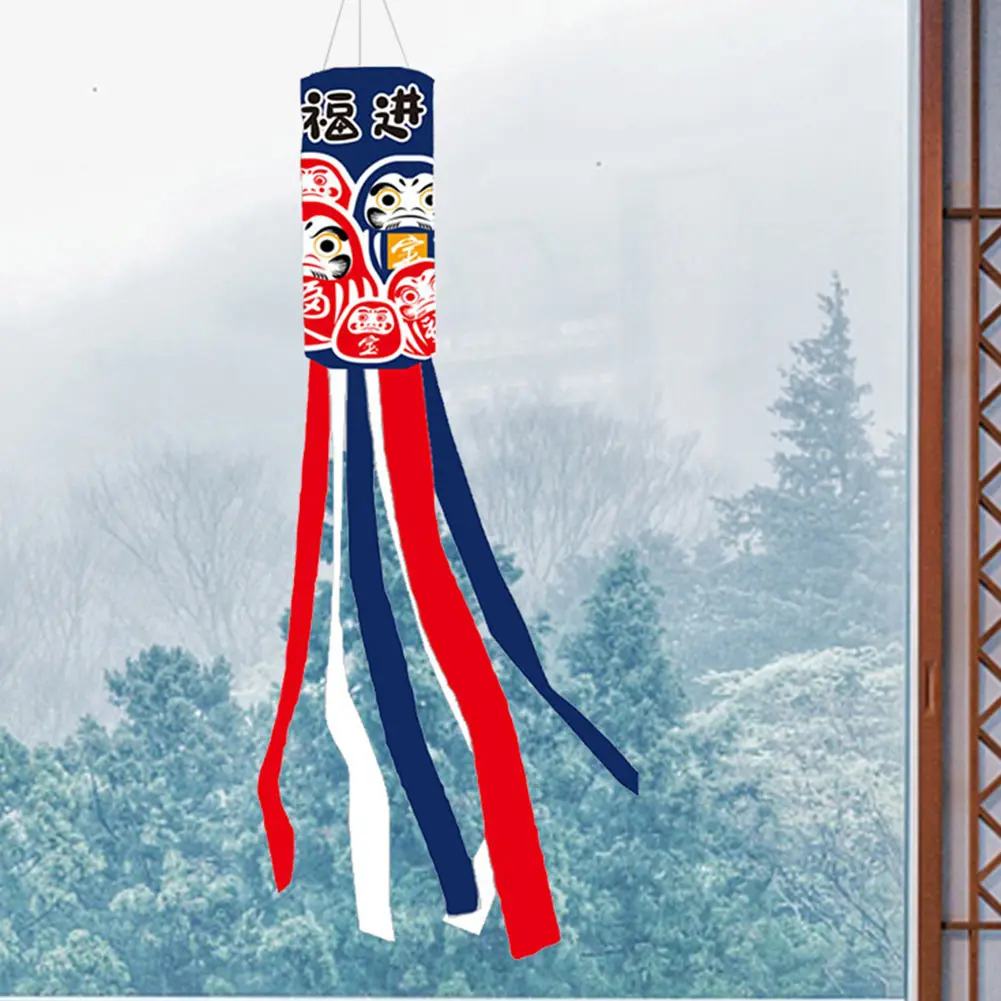 Waterproof Carp Spray Windsock Streamer Hanging Banner 100cm Carp Wind Sock Flag Festival Supplies for Restaurant Sushi Garden