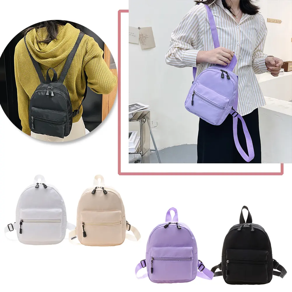 Women Backpack Preppy Style Solid Color Rucksack Ladies Casual Large Capacity Handbags Women Traveling Handbag