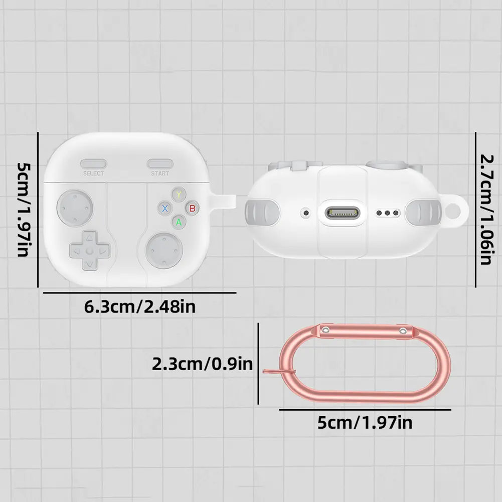 For Apple Air Pods 4 Case Protector Soft Silicone Earphone Case TPU Wireless Earphone Cover with Carabiner Protective Cover Skin