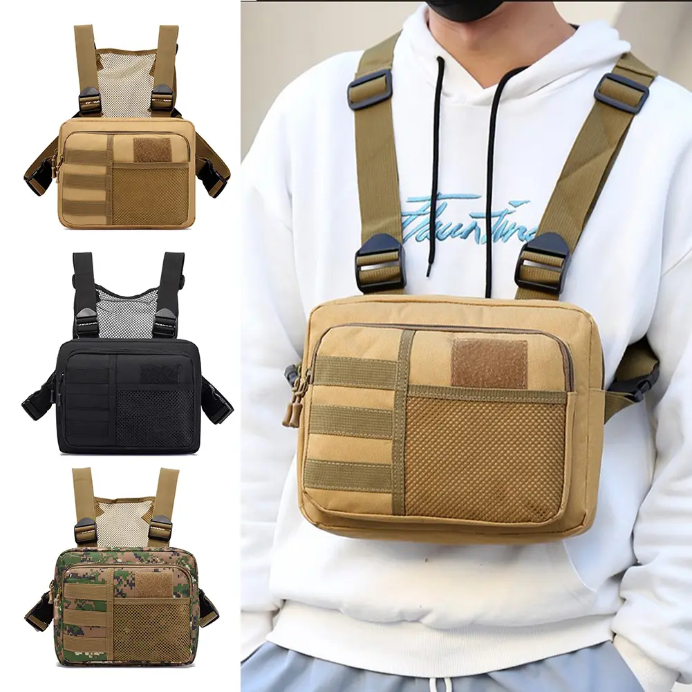 Tactics Vest Bag Streetwear Chest Rig Packs Fashion Portable Oxford Multifunctional Multi-pockets Waterproof for Running Travel