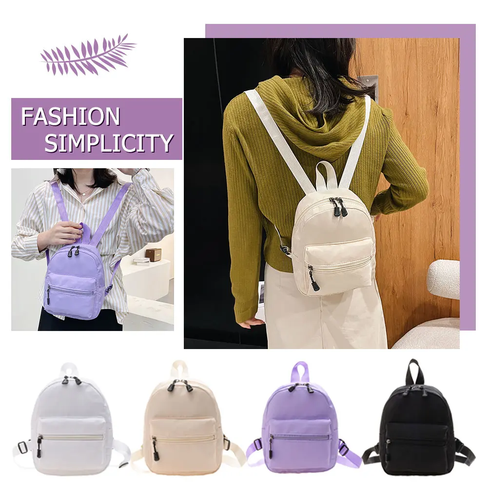 Women Backpack Preppy Style Solid Color Rucksack Ladies Casual Large Capacity Handbags Women Traveling Handbag
