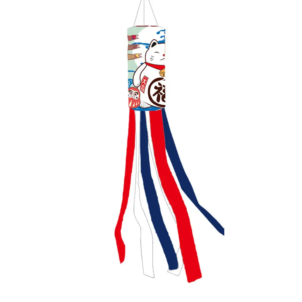 Waterproof Carp Spray Windsock Streamer Hanging Banner 100cm Carp Wind Sock Flag Festival Supplies for Restaurant Sushi Garden