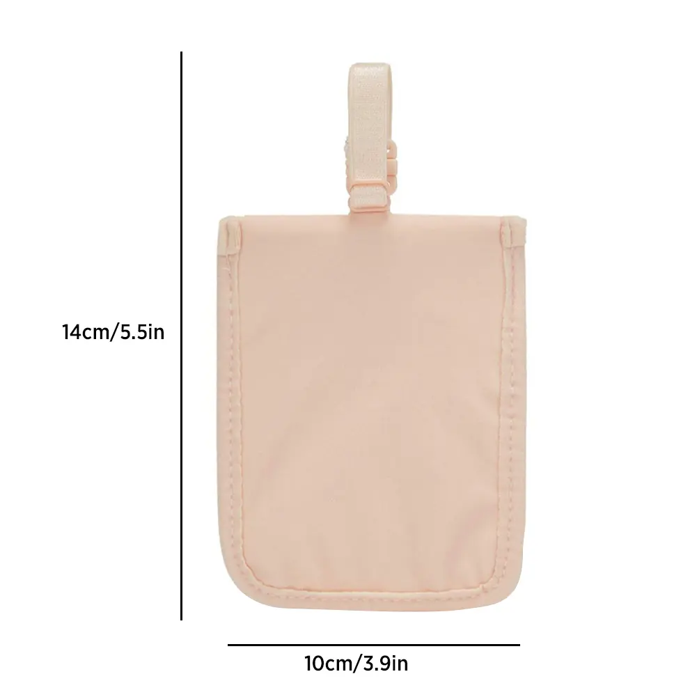 Women Hidden Bra Wallet Solid Color Secret Travel Wallet Flap Clasp Money Belt Pouch Pickpocket Belt Cotton for Money Valuables