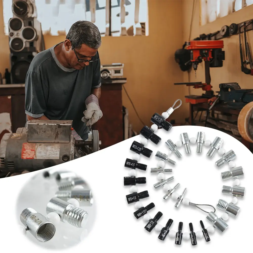 Inch & Metric Thread Tester 23 Inch & 21 Metric Sizes Bolt 44 Male/Female Gauges Inch & Metric Bolt Nut Screw Thread Checker