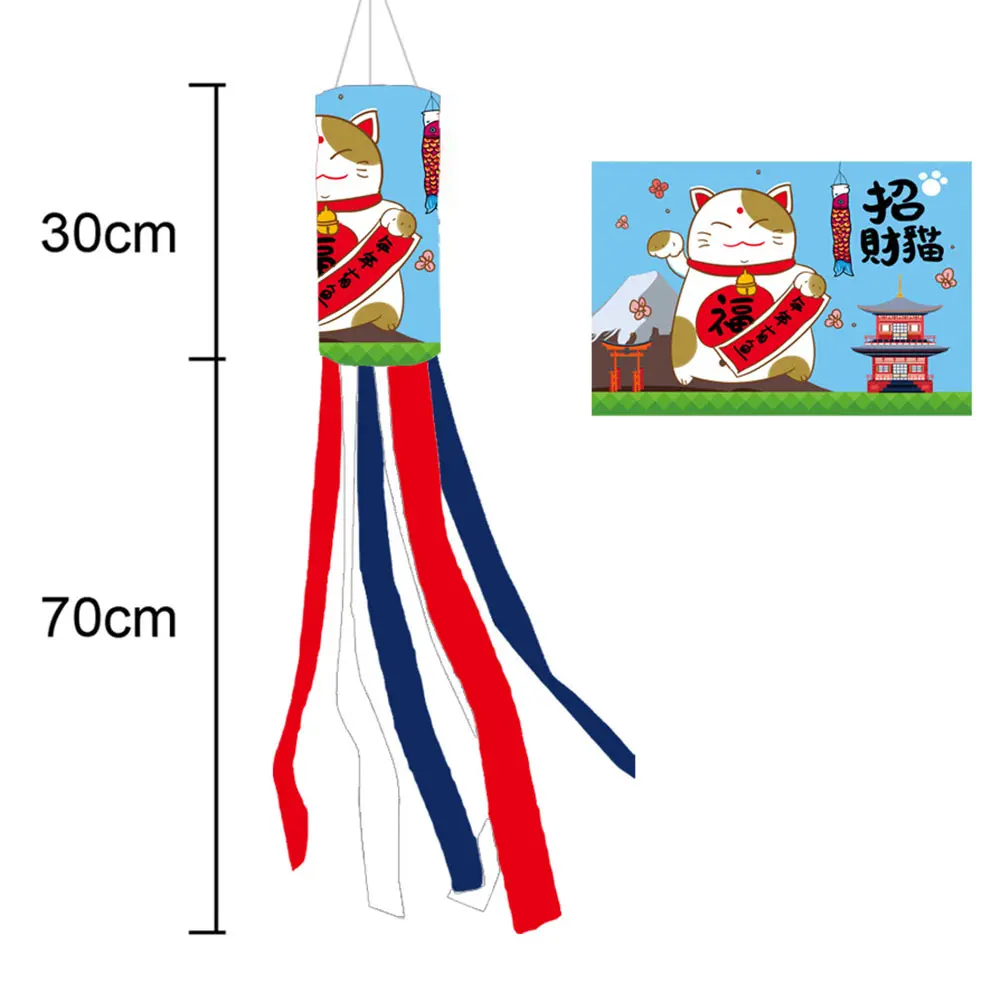 Waterproof Carp Spray Windsock Streamer Hanging Banner 100cm Carp Wind Sock Flag Festival Supplies for Restaurant Sushi Garden