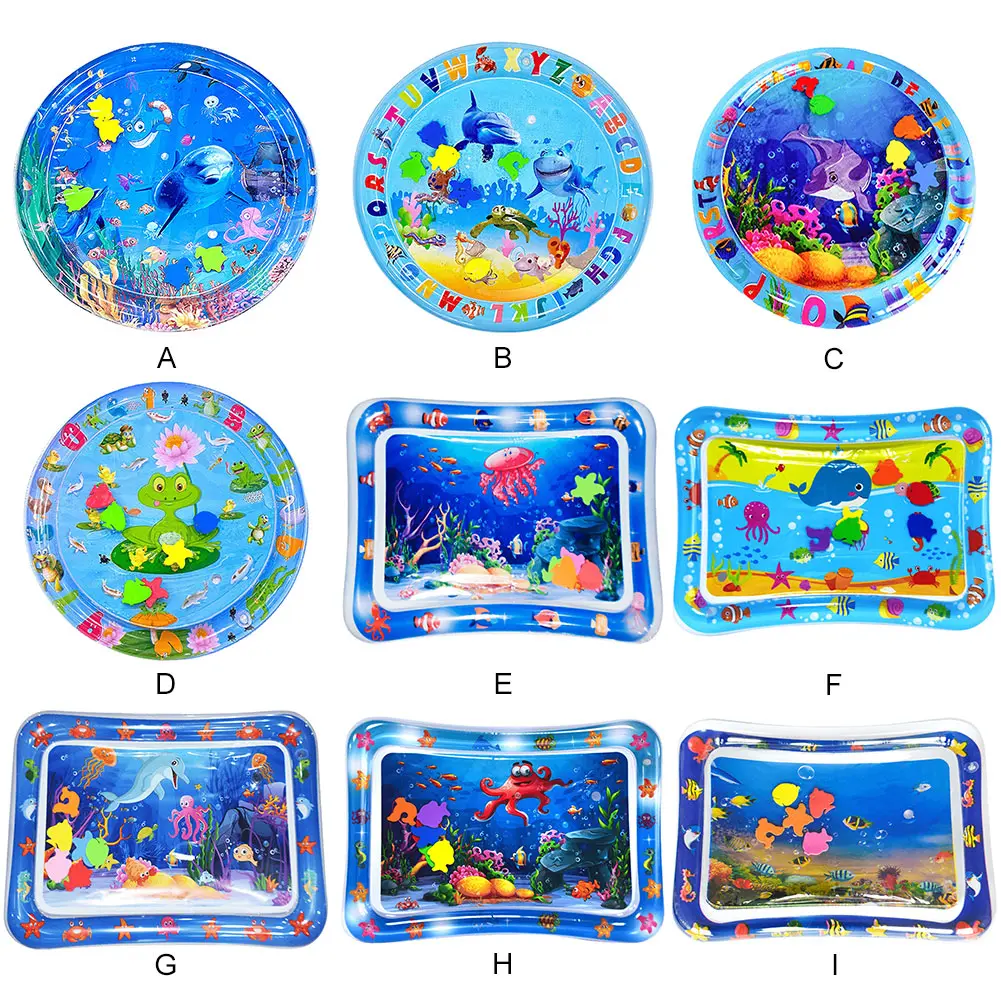 Water Sensor Play Mat with Fish Sensory Water Play Mat Tummy Time Water Play Mat for Bored Indoor Cats