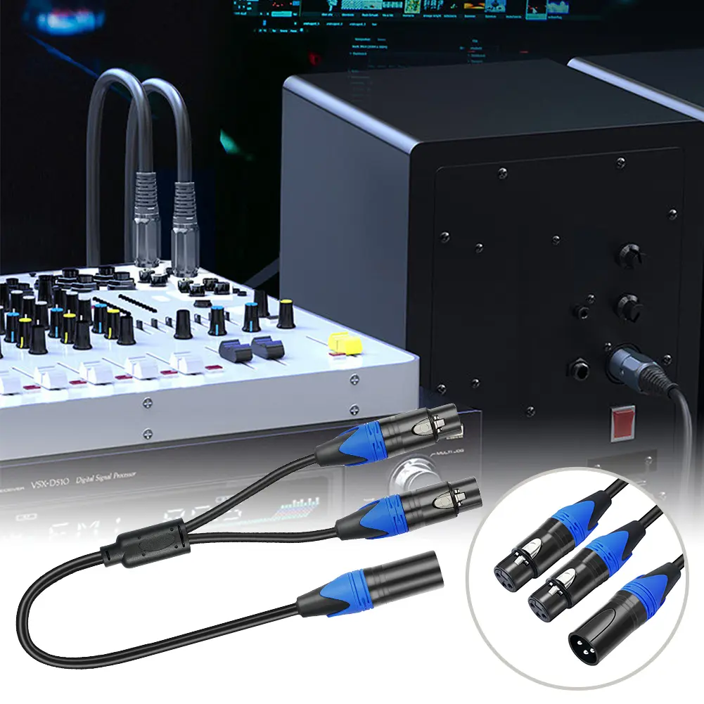 50cm Female To 2 Male XLR Y Cable XLR Female To Dual XLR Male Y Splitter Mic Cable Audio Micphone Cable Adapter for Mixer
