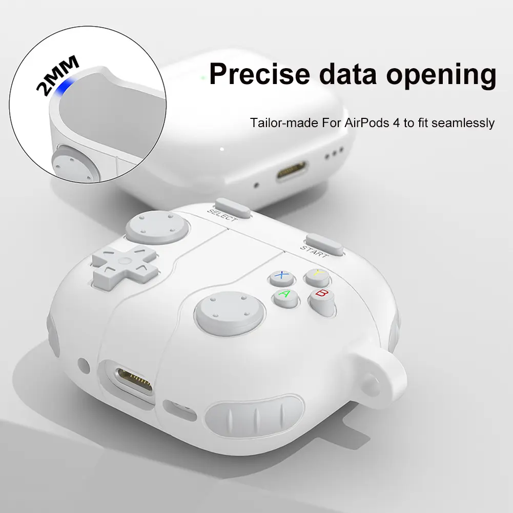 For Apple Air Pods 4 Case Protector Soft Silicone Earphone Case TPU Wireless Earphone Cover with Carabiner Protective Cover Skin