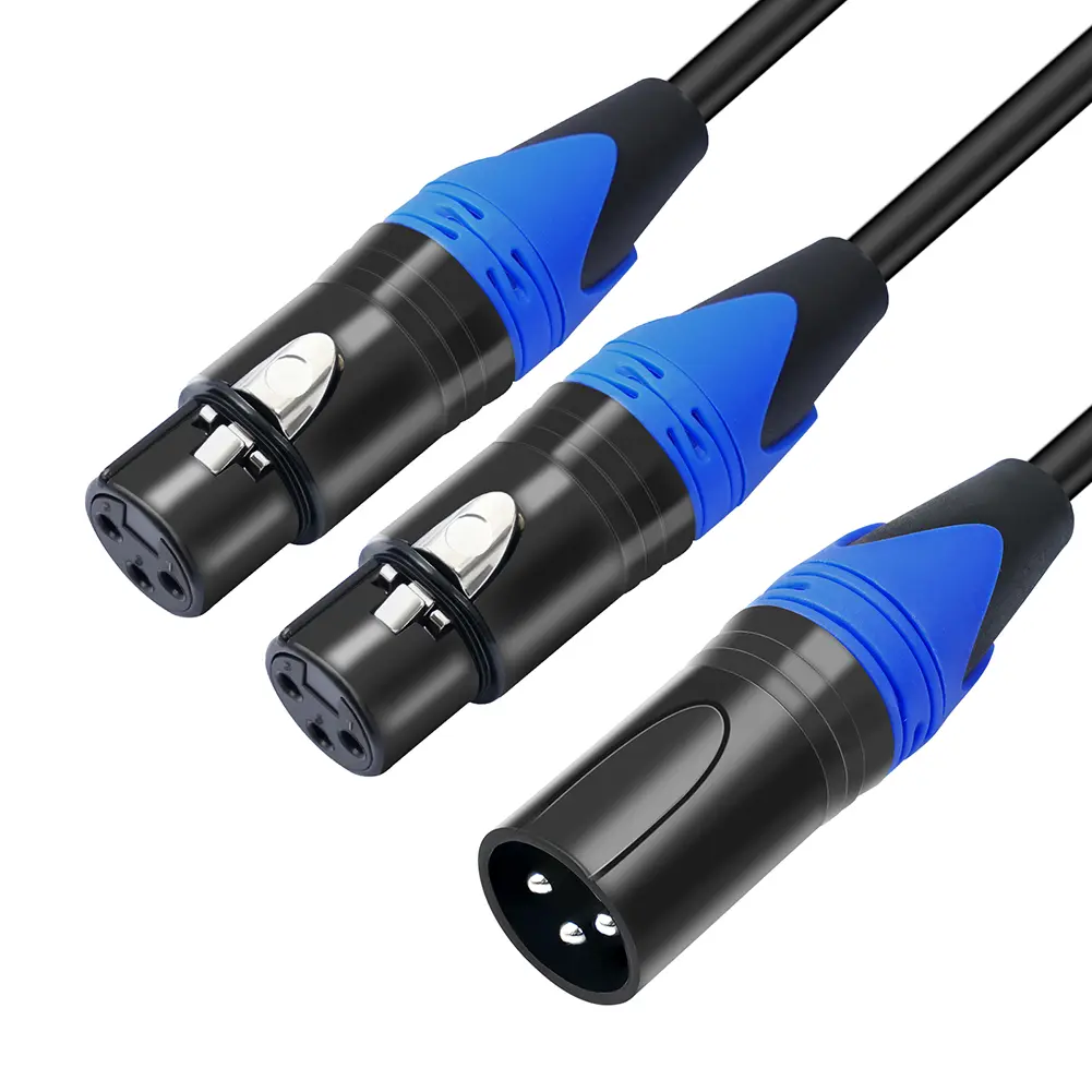 50cm Female To 2 Male XLR Y Cable XLR Female To Dual XLR Male Y Splitter Mic Cable Audio Micphone Cable Adapter for Mixer
