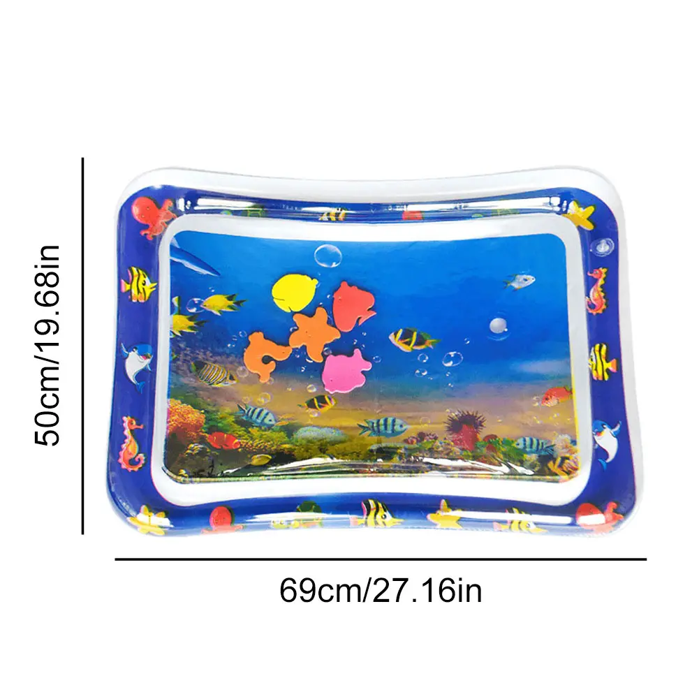 Water Sensor Play Mat with Fish Sensory Water Play Mat Tummy Time Water Play Mat for Bored Indoor Cats
